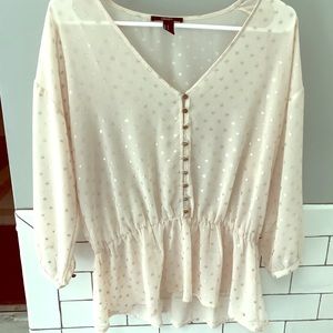 Loose Polka Dot Shimmer Blouse